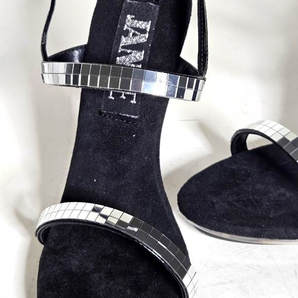 Jante Black with mirrors on the straps 4 inch Heels . Size 6 - Picture 3 of 11